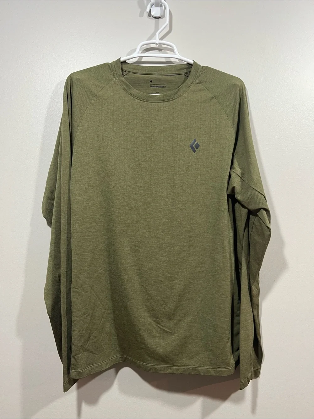 Black Diamond Men's Green Long Sleeve Crew Size Large